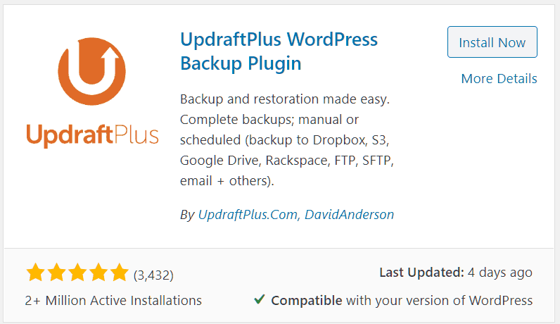 install updraft plus