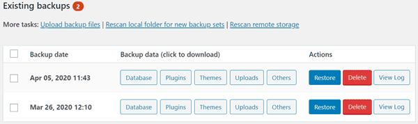 updraft plus restore wordpress backup